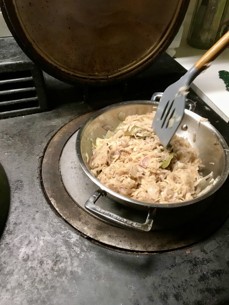 Swede brovada being cooked in a pan